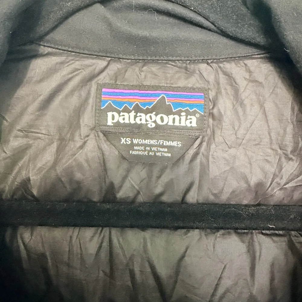 Patagonia Parka Womens Black Insulated Zip Coat Lightweight Parka Size XS - Picture 6 of 12